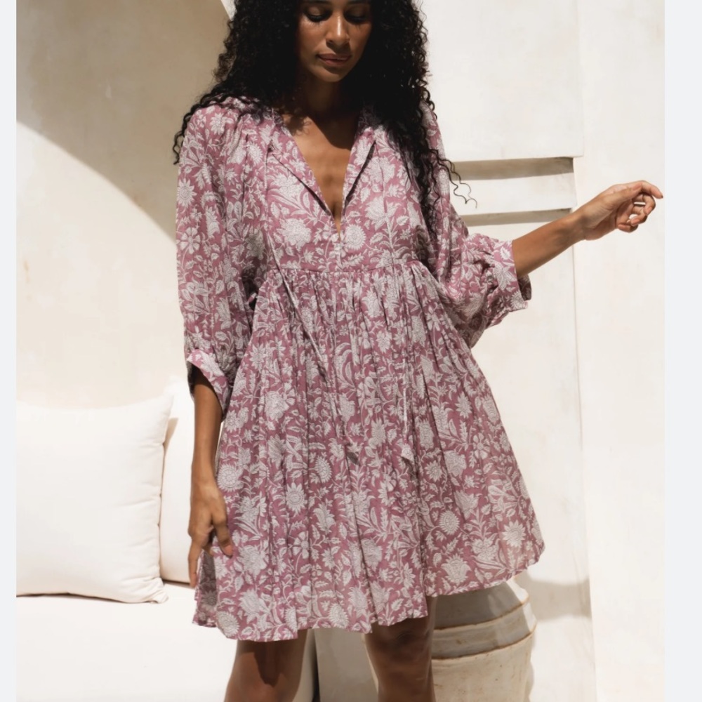 Daughter of India Kyra mini dress in musk